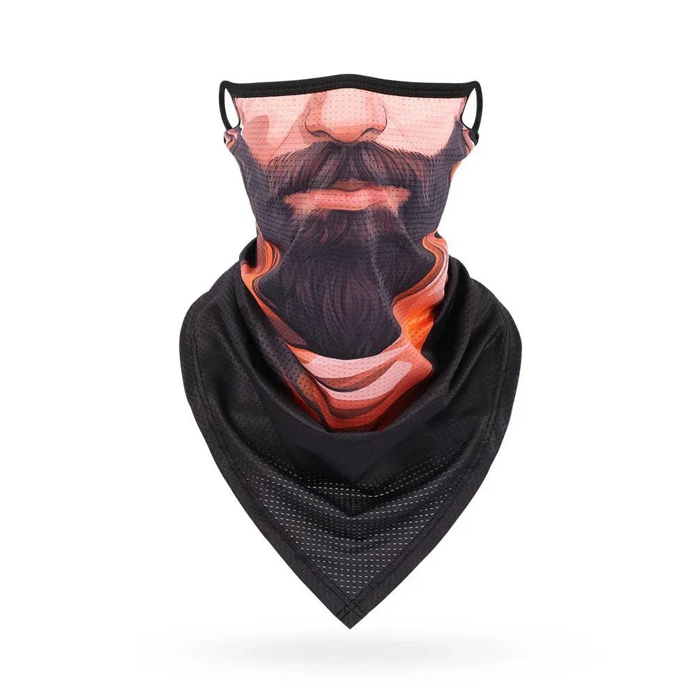 3D Printing Mask - Modische 3D-Motorradmaske mit Bartmotiv, Sonnenschutz, winddicht,
